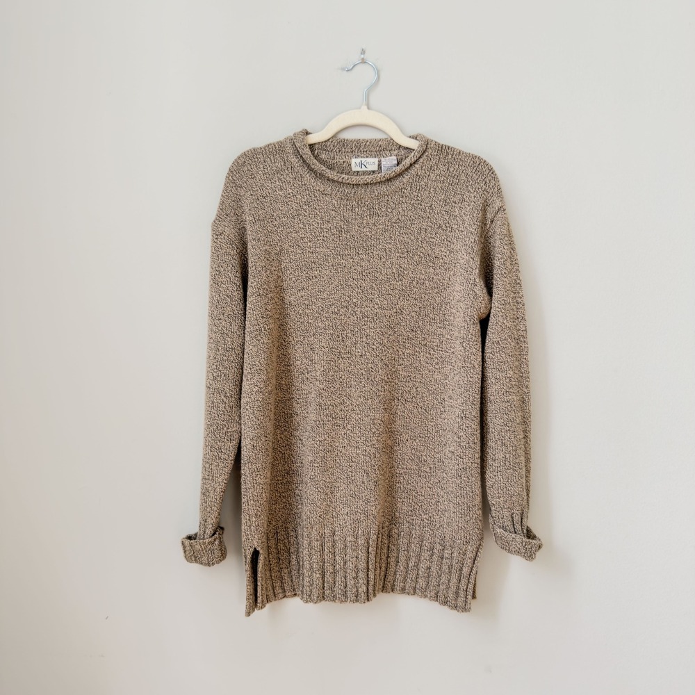 Women's MK Plus Cottagecore Knit Roll Neck Sweater Size 1X Minimalist Cozy